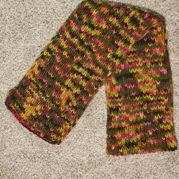 🔥Handmade Knit Scarf Fall-tones Cozy Soft 62"x7" - Picture 2 of 6